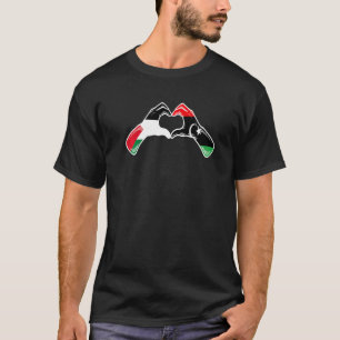 Palestina Libië Vlag Palestijns Libische Hart T-shirt