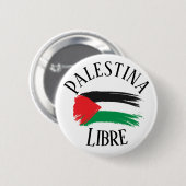 Palestina Libre Free Palestine Español Button Pin (Voorkant /achterkant)