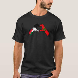 Palestina Marokko vlag Palestijns Marokkaans hart T-shirt