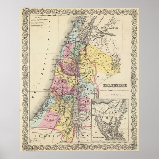 Palestina met Arabia Petraea Poster (Voorkant)