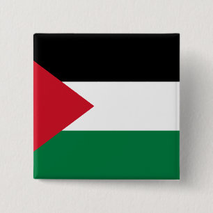 Palestina, Palau-vlag Vierkante Button 5,1 Cm
