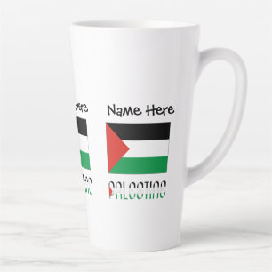 Palestina Palestijnse Vlag Zwart Personalisatie Latte Mok
