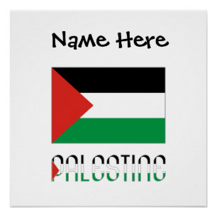 Palestina Palestijnse Vlag Zwart Personalisatie  Perfect Poster