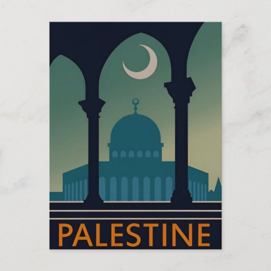  Palestina Reizen waterverf retro Briefkaart (Voorkant)