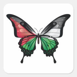 Palestina Swallowtail Vlinder Vlag Vierkante Sticker