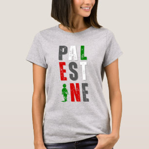 PALESTINA T-shirt met opdruk in distressed bold – 