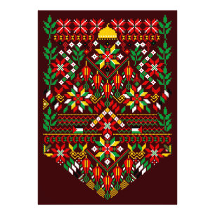 Palestina Tatreez Traditioneel Borduurwerk Foto Afdruk