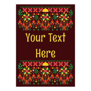 Palestina Tatreez Traditioneel Borduurwerk Foto Afdruk