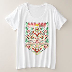 Palestina Tatreez Traditioneel Borduurwerk Grote Maat T-shirt