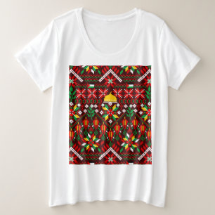 Palestina Tatreez Traditioneel Borduurwerk Grote Maat T-shirt