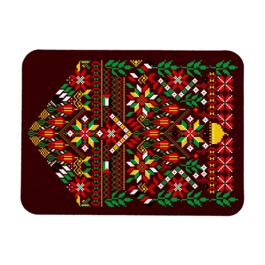 Palestina Tatreez Traditioneel Borduurwerk Magneet (Horizontaal)