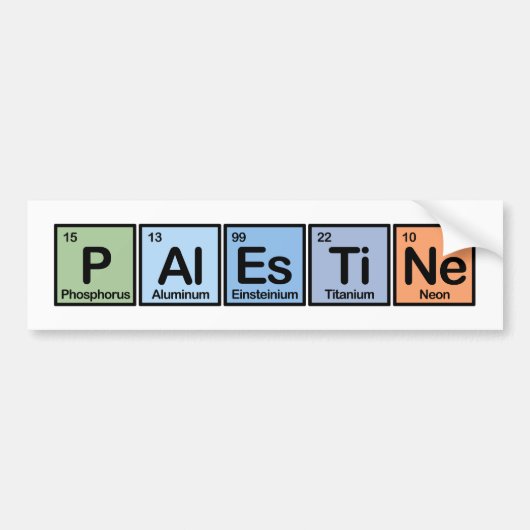 Palestina uit elementen bumpersticker (Voorkant)