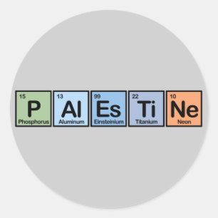 Palestina uit elementen ronde sticker
