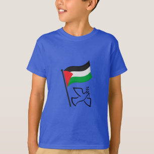 Palestina Vlag فلسطين Vredesduif   Vrij Palestina T-shirt