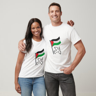 Palestina Vlag فلسطين Vredesduif   Vrij Palestina T-shirt