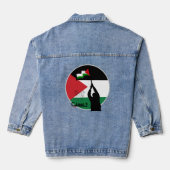 Palestina vlag Arabische tekst Denim Jacket (Achterkant)