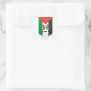 Palestina vlag Arabische tekst Vierkante Sticker
