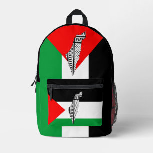 Palestina Vlag en Kaart met Keffiyeg Patroon Bedrukte Rugzak