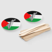 Palestina Vlag en Kaart met Keffiyeg Patroon Handwaaier (Niet-gemonteerd)