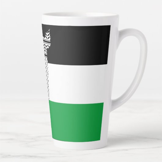 Palestina Vlag en Kaart met Keffiyeg Patroon Latte Mok (Rechts)
