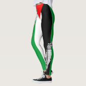 Palestina Vlag en Kaart met Keffiyeg Patroon Leggings (Links)