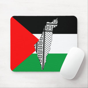 Palestina Vlag en Kaart met Keffiyeg Patroon Muismat