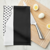 Palestina Vlag en Kaart met Keffiyeg Patroon Theedoek (Quarter Fold)