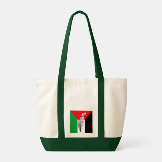 Palestina Vlag en Kaart met Keffiyeg Patroon Tote Bag (Achterkant)