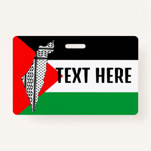 Palestina Vlag en Kaart met Keffiyeh Patroon Badge