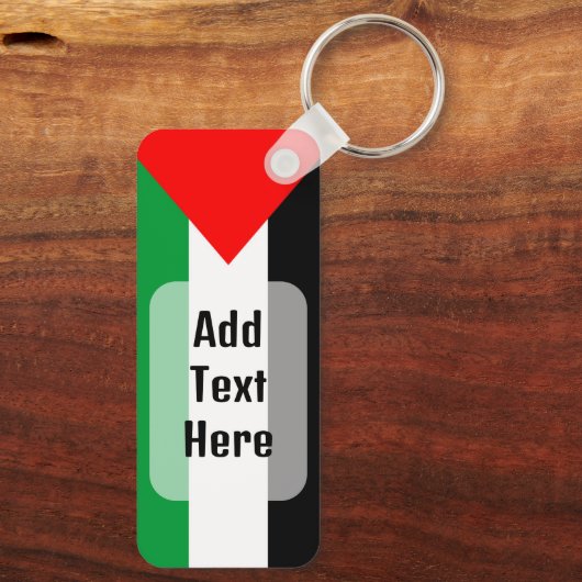 Palestina Vlag en Kaart met Keffiyeh Patroon Sleutelhanger (Achterkant)