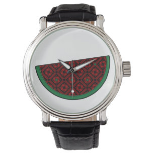 Palestina watermeloen Borduurwerk rode tatreez Horloge