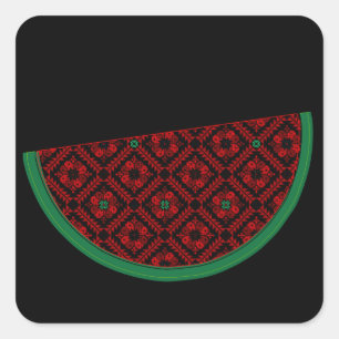 Palestina watermeloen Borduurwerk rode tatreez Vierkante Sticker