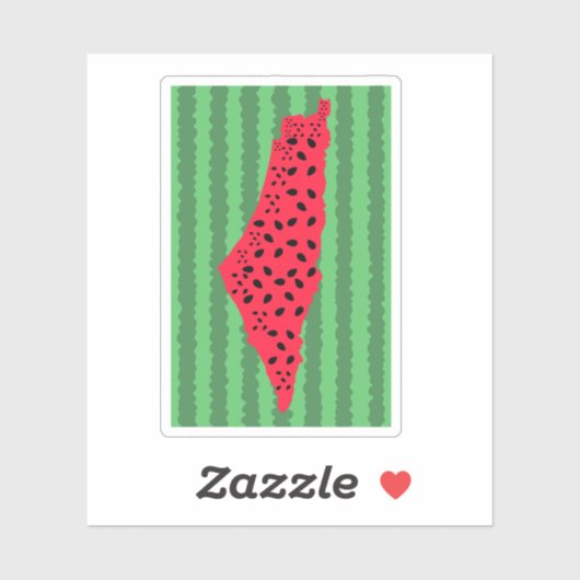 PALESTINA WATERMELOEN VLAG KAART STICKER (Vel)