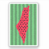 PALESTINA WATERMELOEN VLAG KAART STICKER (Voorkant)