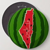 Palestina Watermeloen Vlag Kaart. Vrije Palestijne Ronde Button 6,0 Cm (Voorkant /achterkant)