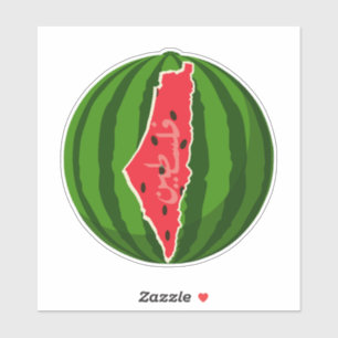 Palestina Watermeloen Vlag Kaart. Vrije Palestijne Sticker