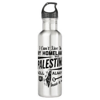 Palestina zal altijd in me leven. waterfles 