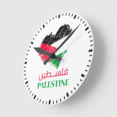 Palestine drapeau coeur Palestine Horloge palestin (Angle)