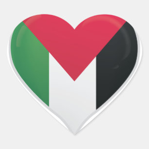 Palestine drapeau orgueil autocollant coeur