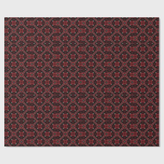 Palestine Embroidery Tatreez Pattern12 crm-red Cadeaupapier (Vlak)