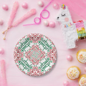 Palestine Embroidery tatreez Pattern Papieren Bordje (Feest)