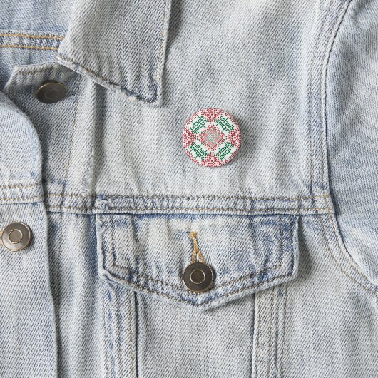 Palestine Embroidery tatreez Pattern Ronde Button 3,2 Cm (In situ)