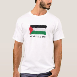 Palestine Flag Brush Art - We zijn allemaal één T-shirt