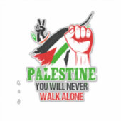Palestine Flag Car Sticker, Stand met Palestina Sticker (Voorkant)