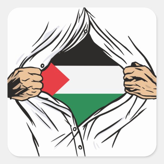 Palestine Flag for Palestinian Vierkante Sticker (Voorkant)