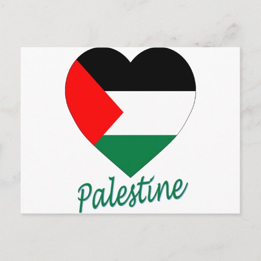 Palestine Flag Heart Briefkaart (Voorkant)