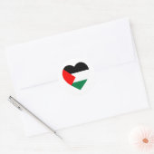 Palestine Flag Heart Ronde Sticker (Envelop)