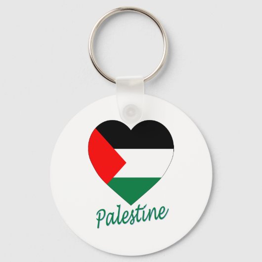 Palestine Flag Heart Sleutelhanger (Voorkant)