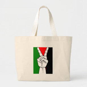 PALESTINE FLAG PEACE SIGN GROTE TOTE BAG