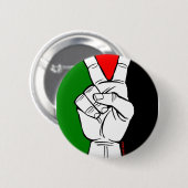 PALESTINE FLAG PEACE SIGN RONDE BUTTON 5,7 CM (Voorkant /achterkant)